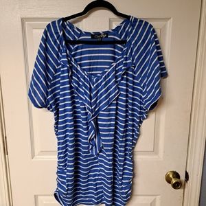 Womens blue and white striped top 22/24